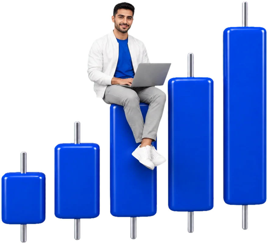 A trader on candlestick charts