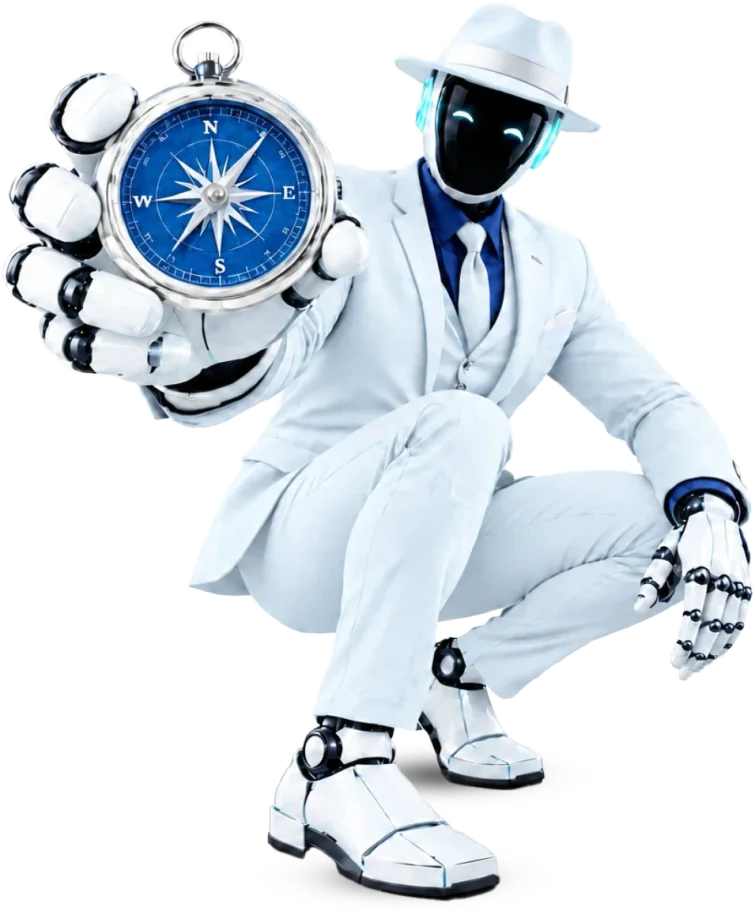 A man holding a compass